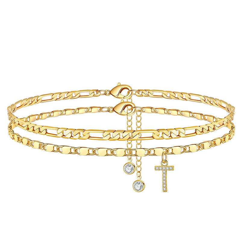 💐50% DE RÉDUCTION ! Bracelet de Cheville 2 Pièces – Style Superposé Tendance 💃🌟【Prix Exceptionnel】