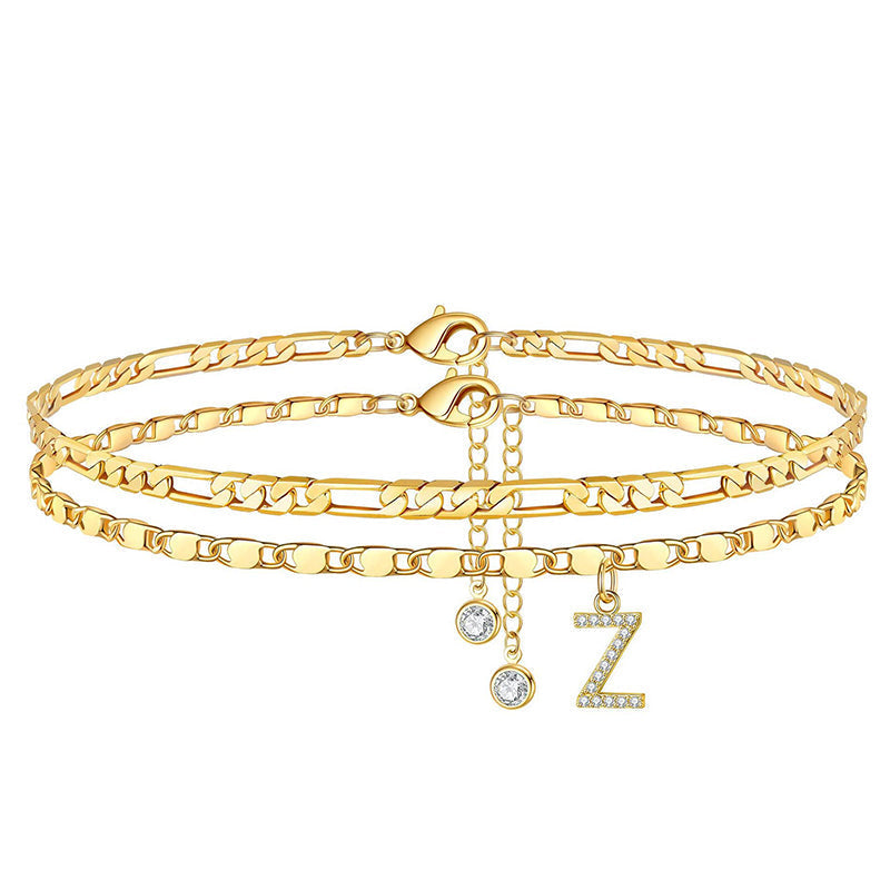 💐50% DE RÉDUCTION ! Bracelet de Cheville 2 Pièces – Style Superposé Tendance 💃🌟【Prix Exceptionnel】