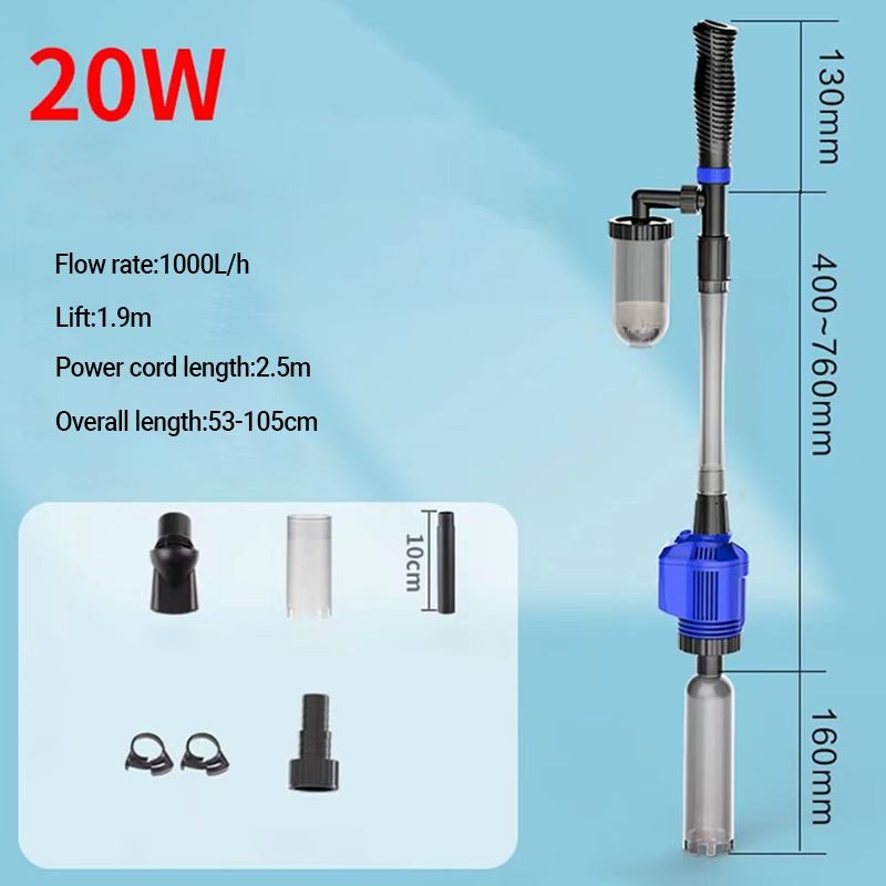 Changeur d'eau et Nettoyeur de Filtre pour Aquarium à Aspiration Électrique – Entretien Facile de Votre Aquarium 🐠🔧