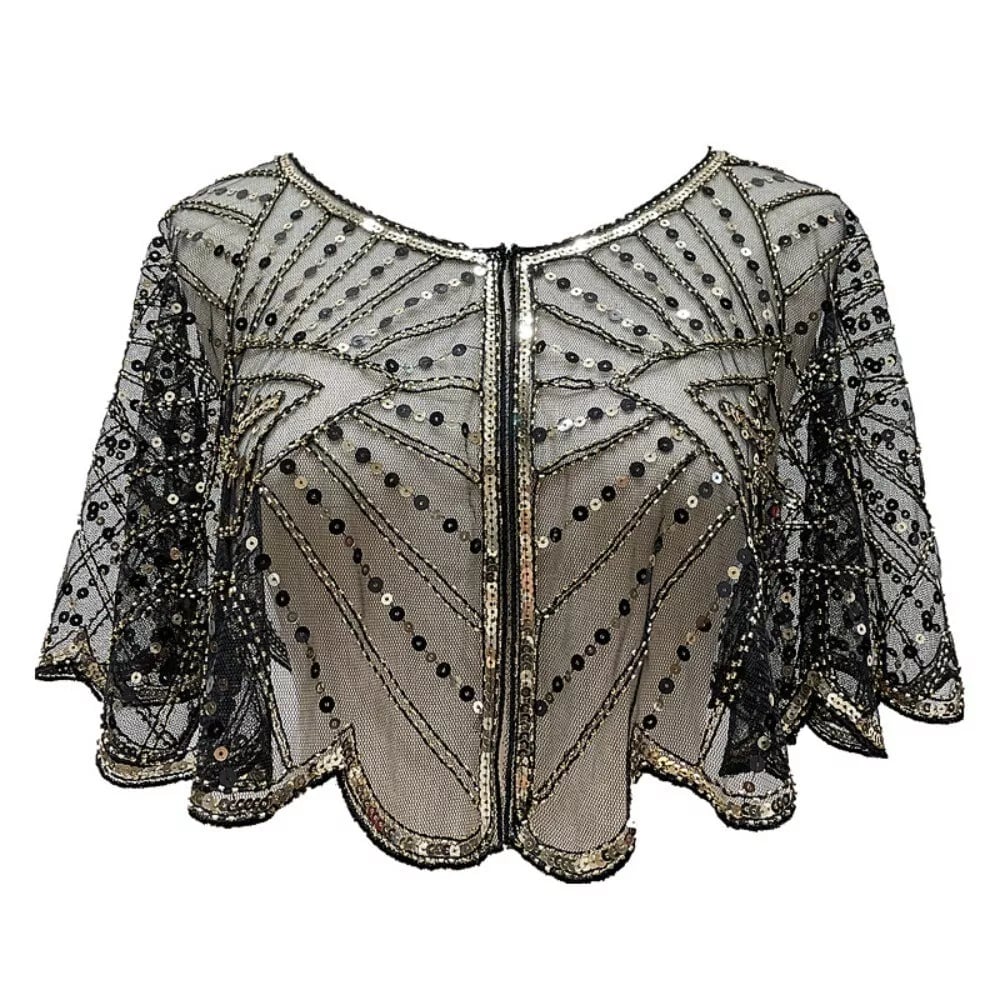 ⏳Time-limited Special⏰👗 Châle vintage en dentelle et perles