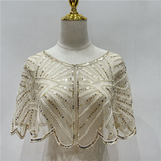 ⏳Time-limited Special⏰👗 Châle vintage en dentelle et perles