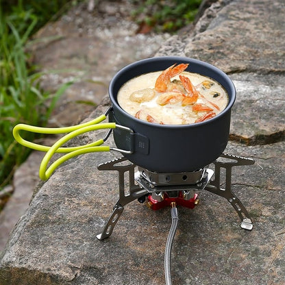 Promo Flash 50% — Réchaud de Camping 3 Feux 5800W avec Allumage Piézo, Puissant et Réglable, Résistant au Vent, Boîte de Rangement, Pour Cuisine Extérieure 🏕️