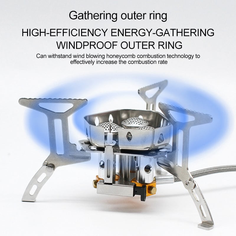 Promo Flash 50% — Réchaud de Camping 3 Feux 5800W avec Allumage Piézo, Puissant et Réglable, Résistant au Vent, Boîte de Rangement, Pour Cuisine Extérieure 🏕️