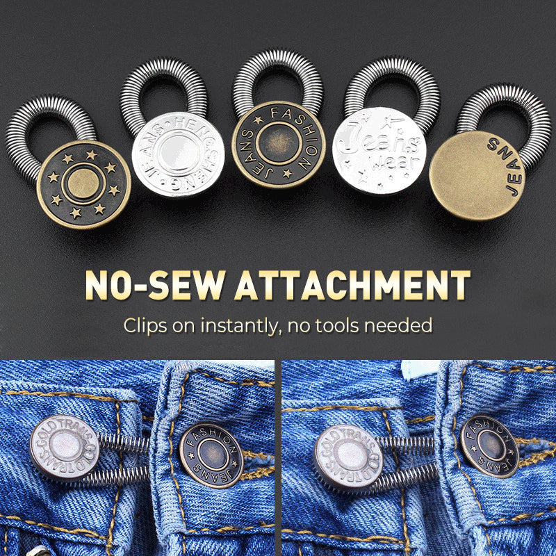 🔝 Bouton d'extension de taille à ressort métallique pour jeans – pratique, durable et facile à installer