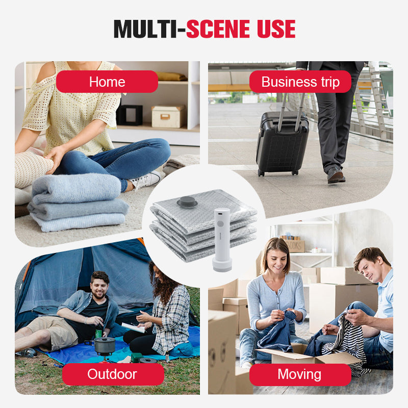 Voyagez léger avec nos Sacs de rangement sous vide et le kit de pompe portable — 50% de réduction, offre du dernier jour
