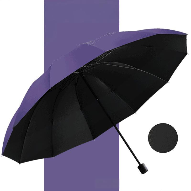 Parapluie Grand Format à 12 Baleines – Pliable et Anti-Vent pour une Protection Ultime
