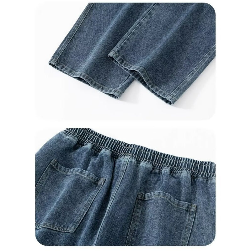 Jeans Décontractés à Coupe Ample et Jambes Larges pour Homme