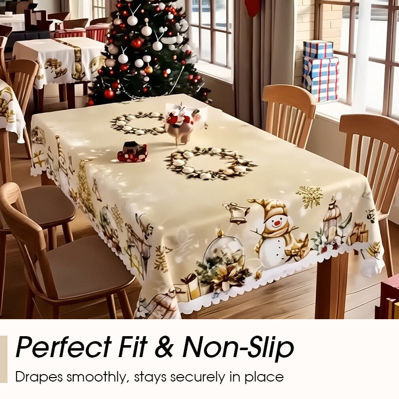 🔥50% DE RÉDUCTION sur la Nappe de Noël Classique ✨ Motifs Festifs Variés • Tissu Polyester Résistant aux Taches • Tailles Adaptées à Toutes les Tables 🍽️