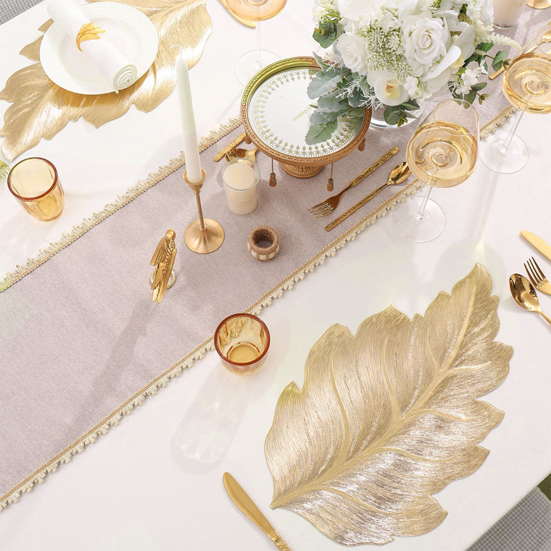 Set de table 3D en feuille d'or – résistant à la chaleur, élégant pour la salle à manger