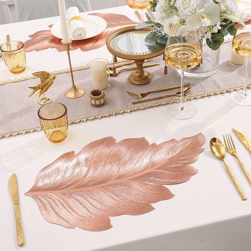 Set de table 3D en feuille d'or – résistant à la chaleur, élégant pour la salle à manger