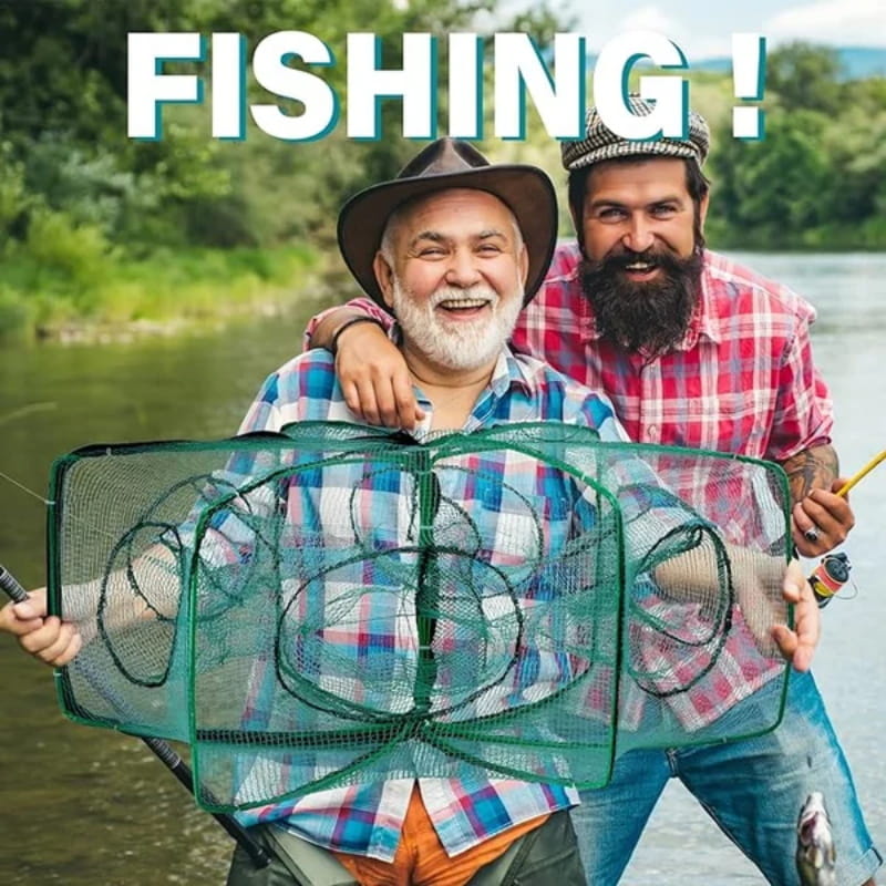 Filet de pêche renforcé et auto-pliable, compact et pratique à ranger