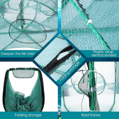 Filet de pêche renforcé et auto-pliable, compact et pratique à ranger