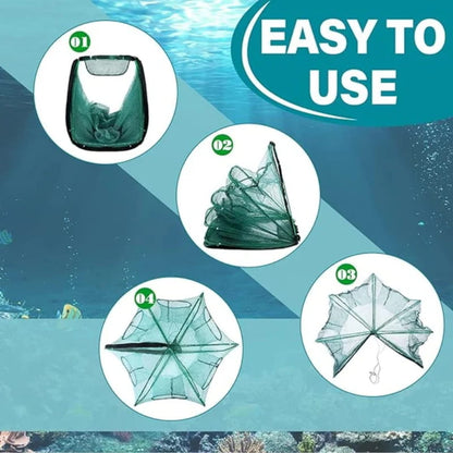 Filet de pêche renforcé et auto-pliable, compact et pratique à ranger