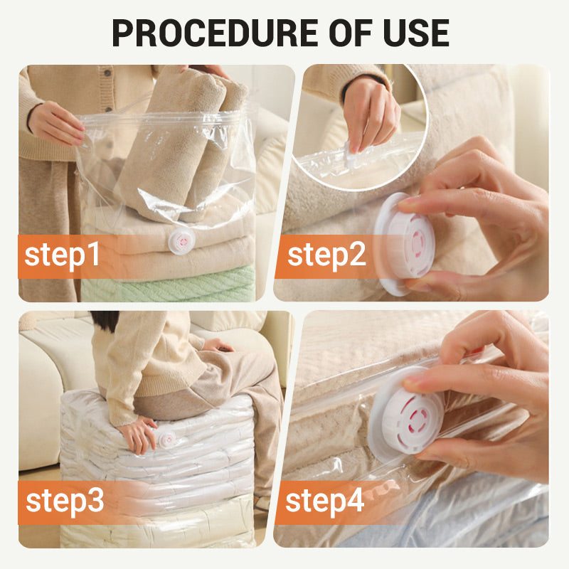 Extra-Large Vacuum Storage Bag - Press to Remove Air
