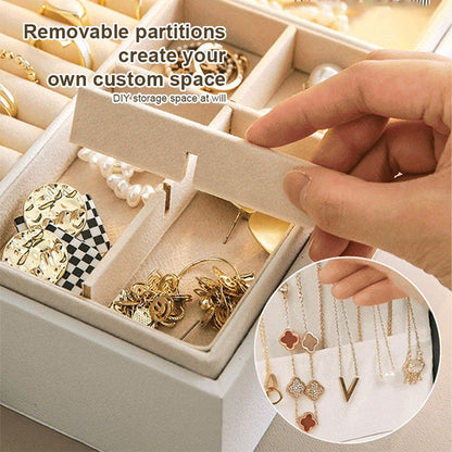 Boîte à bijoux spacieuse en cuir PU avec serrure — rangement élégant pour boucles d’oreilles et colliers