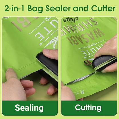 Scelleuse de sacs à chaud portable 2-en-1 avec coupeur – pratique et polyvalente