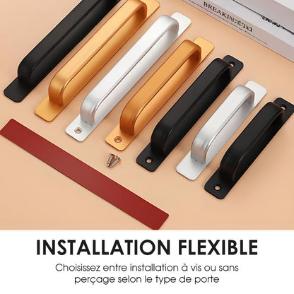 Poignée de porte en alliage d’aluminium - design moderne, robuste et légère