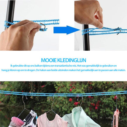✨ Corde à linge coupe-vent et antidérapante — stabilité assurée pour un séchage rapide