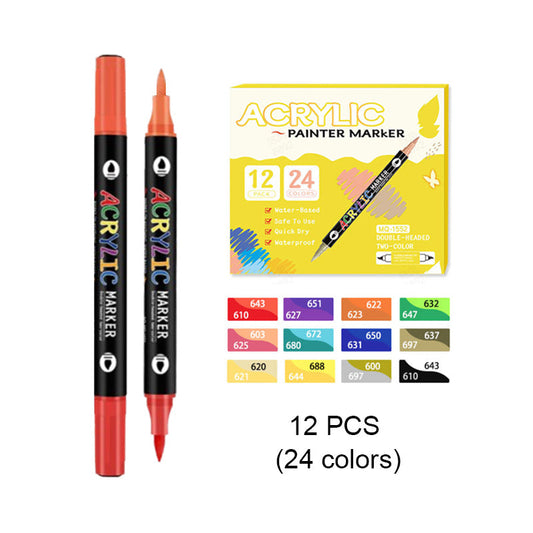 Kit de marqueurs aquarelle bicolores à double pointe – créativité sans limites
