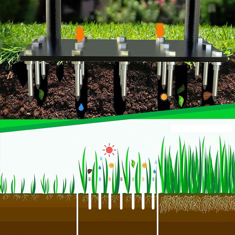 Aérateur de pelouse automatique – nettoyage efficace de la saleté et des feuilles