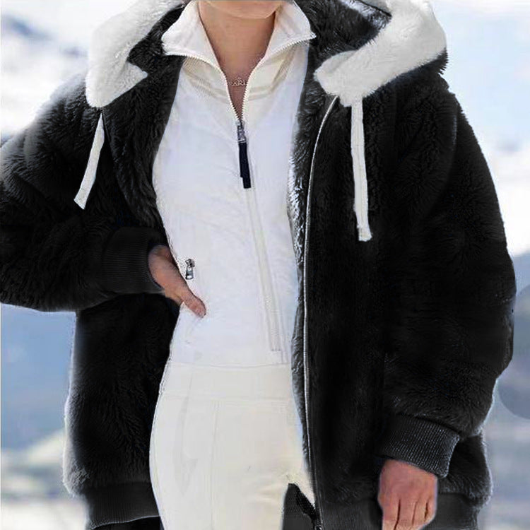 🧥 60% DE RÉDUCTION! ✨ Veste à Capuche en Polaire - Doublure Intérieure en Sherpa Chaud avec Poche Cachée pour Affronter l'Hiver ❄️🎁