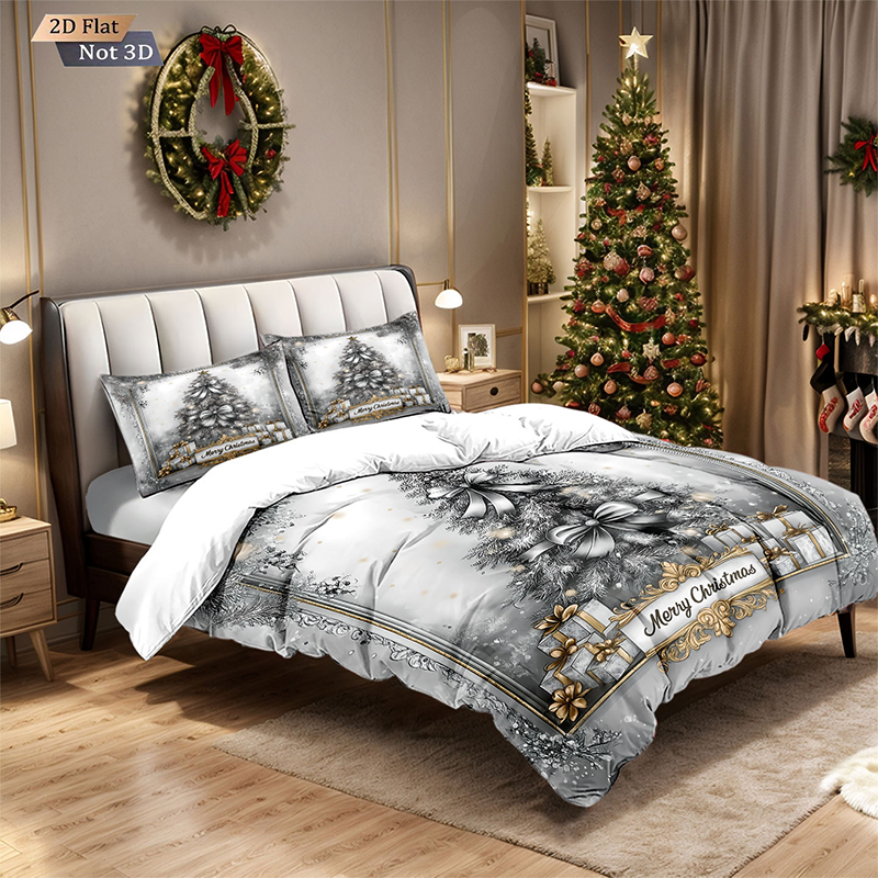 ⏳Offre spéciale à durée limitée – Ensemble festif de housse de couette 3 pièces pour Noël, confort et style 🛏️🎄❤️