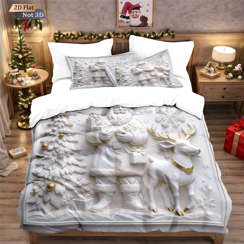 ⏳Offre spéciale à durée limitée – Ensemble festif de housse de couette 3 pièces pour Noël, confort et style 🛏️🎄❤️