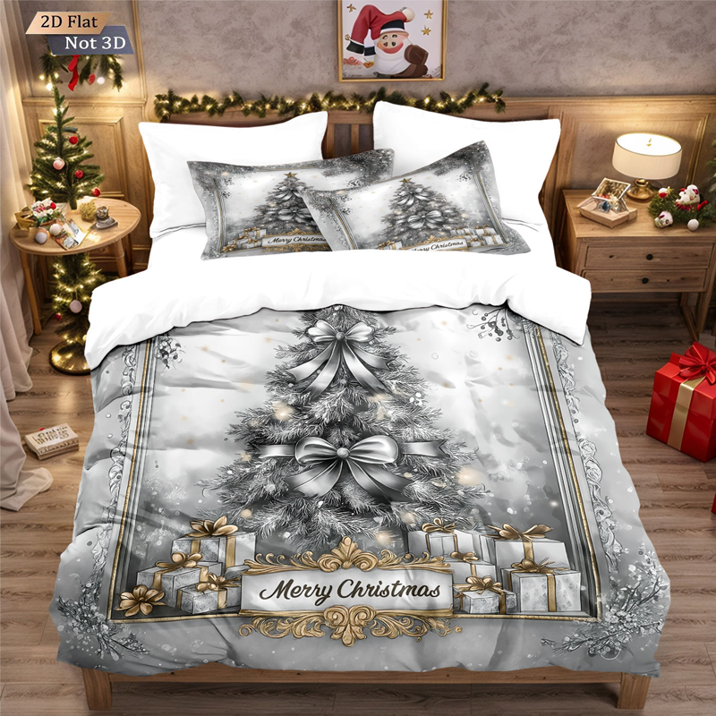 ⏳Offre spéciale à durée limitée – Ensemble festif de housse de couette 3 pièces pour Noël, confort et style 🛏️🎄❤️