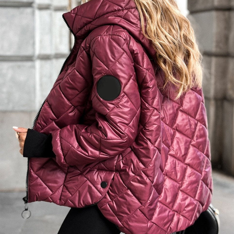 🎅🎁Offre de Noël – 50 % de réduction⏳Doudoune pour femme avec motif matelassé en losanges