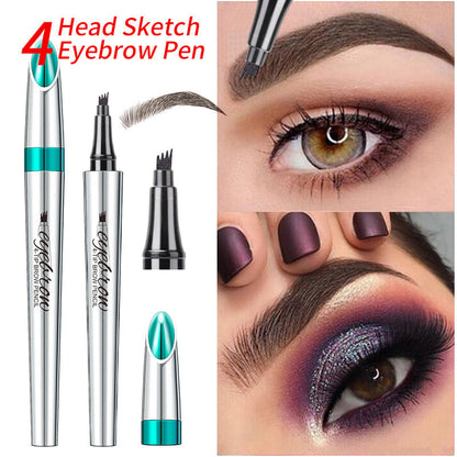 ✨Achetez 1, obtenez le 2e gratuitement : Crayon à sourcils 3D à 4 pointes, effet microblading naturel et étanche 24h 💄✏️