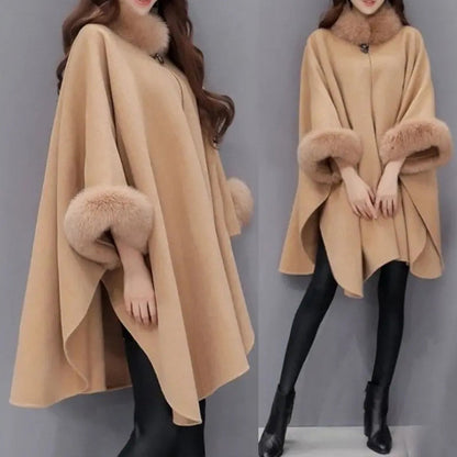 (💗Offre spéciale - 50% de réduction) Manteau à col en fourrure premium pour femmes, automne et hiver🔥Chaleureux et élégant