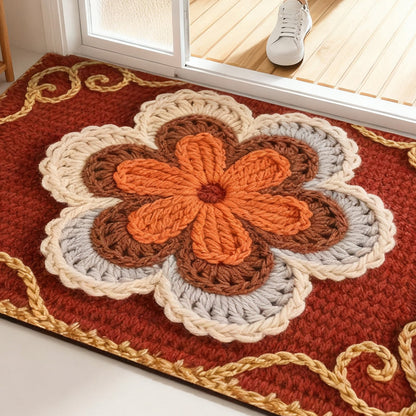 Promo 50% : Tapis de sol absorbant et antidérapant au motif fil floral 3D