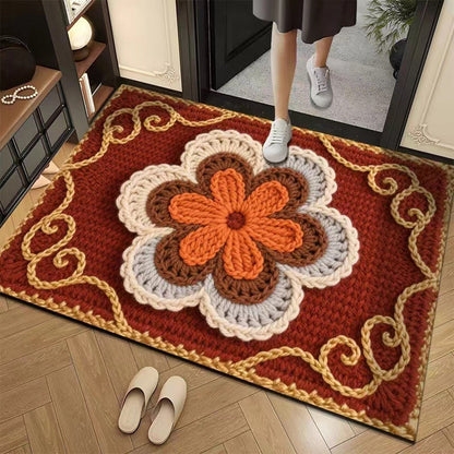 Promo 50% : Tapis de sol absorbant et antidérapant au motif fil floral 3D