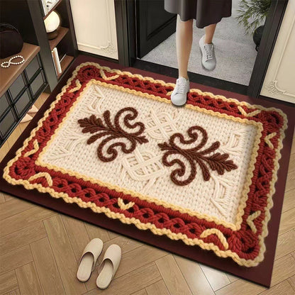Promo 50% : Tapis de sol absorbant et antidérapant au motif fil floral 3D
