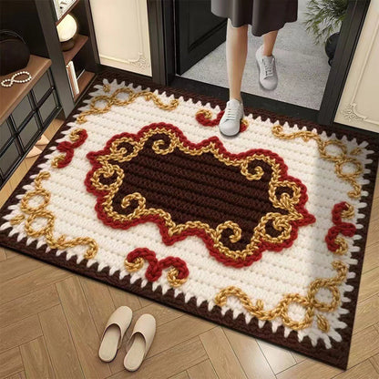 Promo 50% : Tapis de sol absorbant et antidérapant au motif fil floral 3D