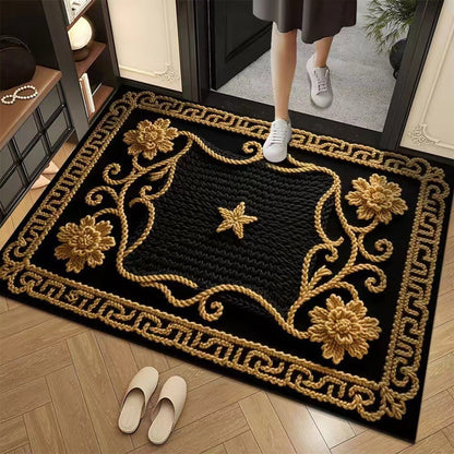 Promo 50% : Tapis de sol absorbant et antidérapant au motif fil floral 3D