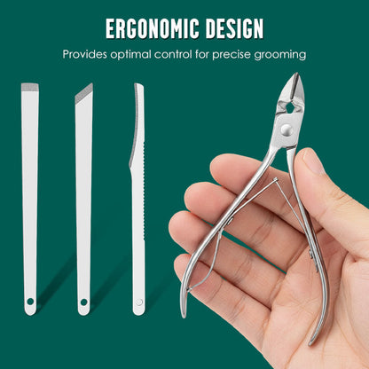 Ensemble de Manucure en Acier Inoxydable avec Étui en Cuir PU – Élégant, Durable et Portable