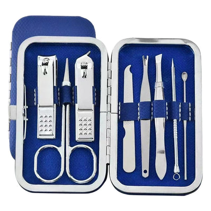 Ensemble de Manucure en Acier Inoxydable avec Étui en Cuir PU – Élégant, Durable et Portable