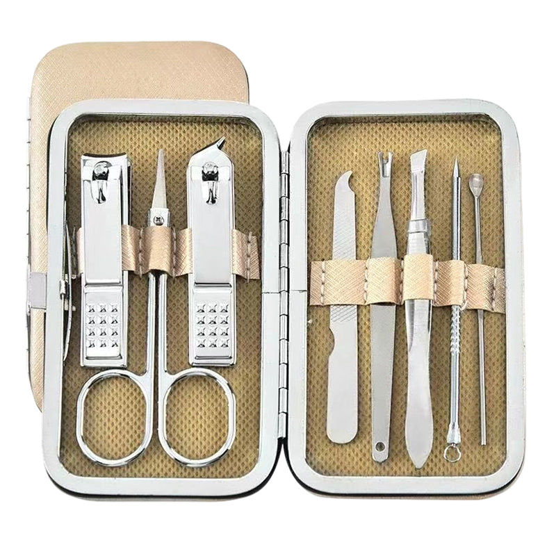 Ensemble de Manucure en Acier Inoxydable avec Étui en Cuir PU – Élégant, Durable et Portable