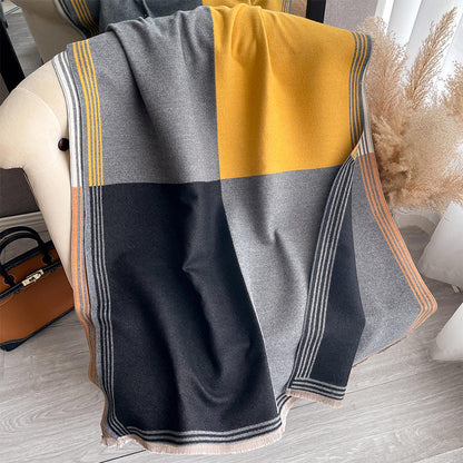 📢📢40% DE RÉDUCTION !!! ✨Écharpe-châle oversize à blocs de couleur
