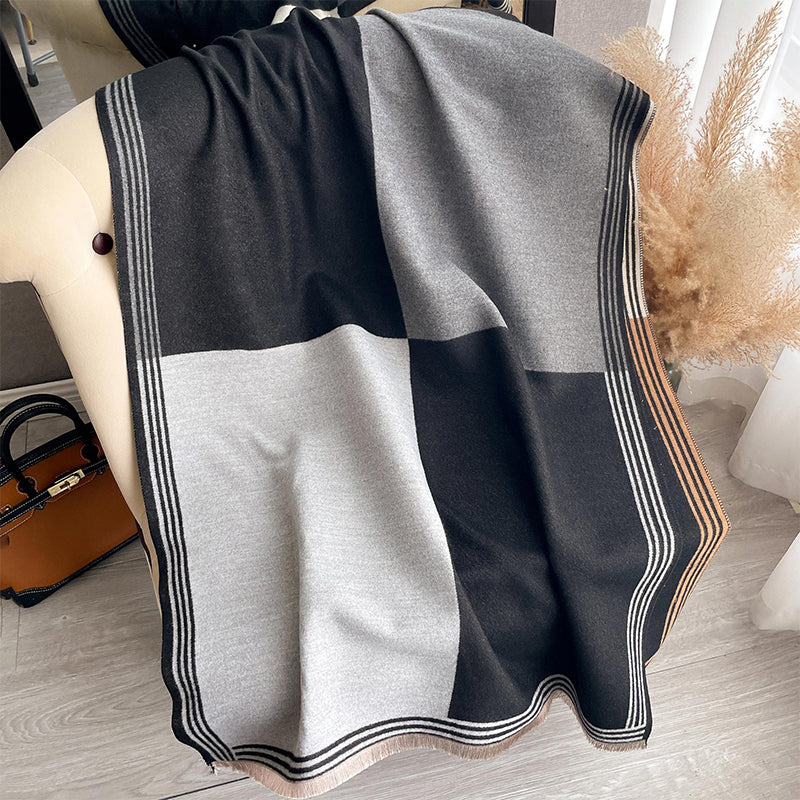 📢📢40% DE RÉDUCTION !!! ✨Écharpe-châle oversize à blocs de couleur