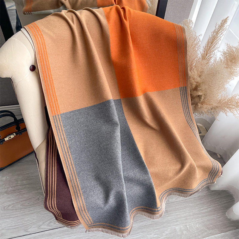📢📢40% DE RÉDUCTION !!! ✨Écharpe-châle oversize à blocs de couleur