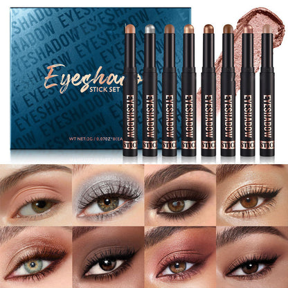 ✨Plus de 50 000 unités vendues ! 🎁 8 teintes de fards à paupières en stick pailletés, waterproof, longue tenue et multi-usage
