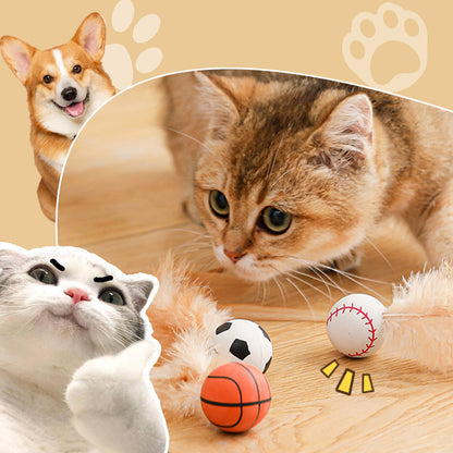 Boule rebondissante interactive avec plume pour chat — le jouet félin ultime, édition 2025 en promotion