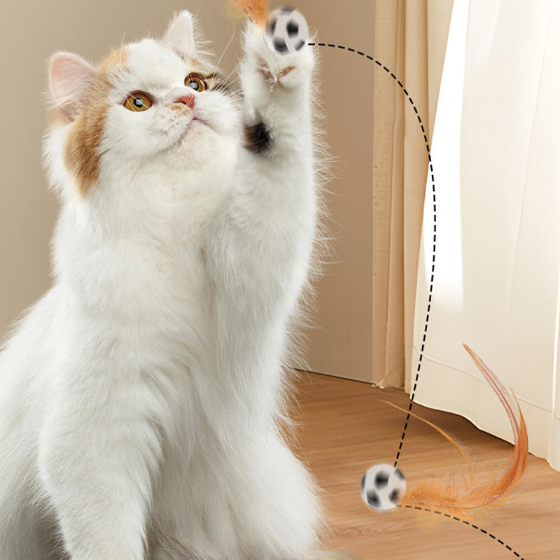 Boule rebondissante interactive avec plume pour chat — le jouet félin ultime, édition 2025 en promotion