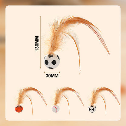 Boule rebondissante interactive avec plume pour chat — le jouet félin ultime, édition 2025 en promotion