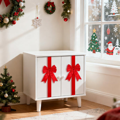 Grand nœud en ruban décoratif pour porte de placard – Noël
