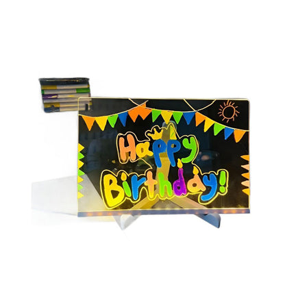 🎨 50 % DE RÉDUCTION ! ✨ TABLETTE À DESSIN LUMINEUSE - Surface phosphorescente réutilisable, support ajustable pour les dessins et l'écriture des enfants, fonctionne sur piles avec stylet inclus 🖍️💡