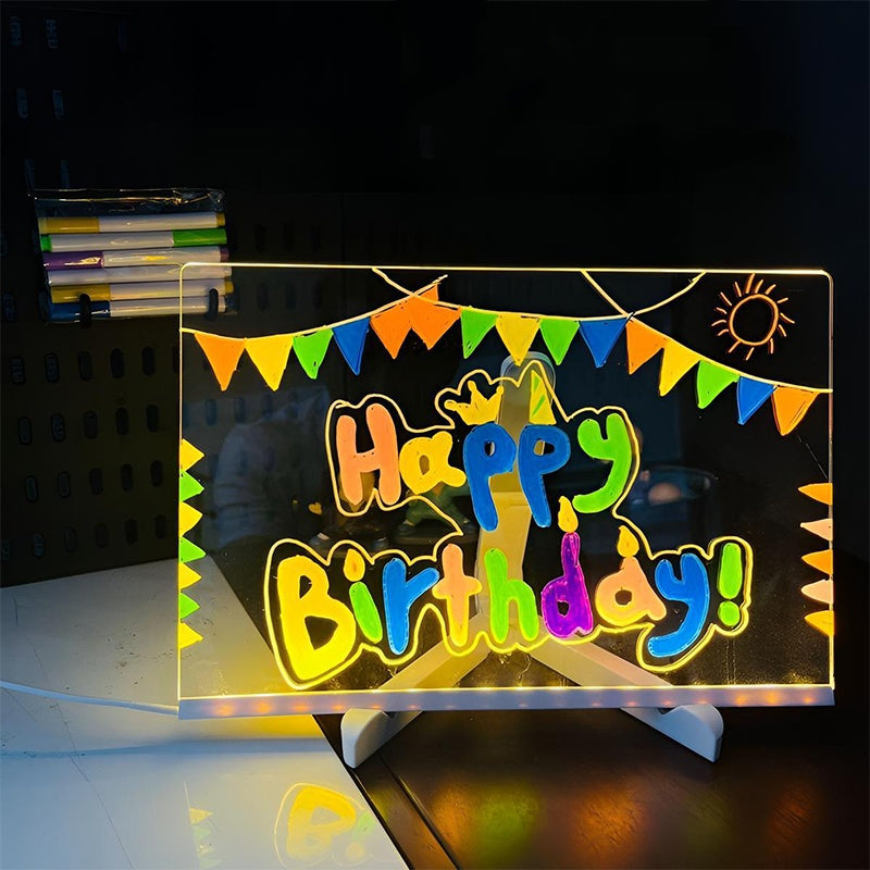 🎨 50 % DE RÉDUCTION ! ✨ TABLETTE À DESSIN LUMINEUSE - Surface phosphorescente réutilisable, support ajustable pour les dessins et l'écriture des enfants, fonctionne sur piles avec stylet inclus 🖍️💡
