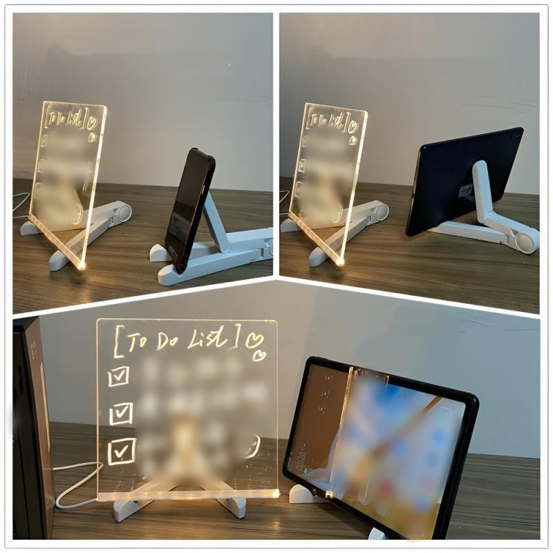 🎨 50 % DE RÉDUCTION ! ✨ TABLETTE À DESSIN LUMINEUSE - Surface phosphorescente réutilisable, support ajustable pour les dessins et l'écriture des enfants, fonctionne sur piles avec stylet inclus 🖍️💡